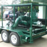 Auto prime vac assist diesel drive trailer mount unit built for contractor dewatering supplied to a rental fleet in Darwin